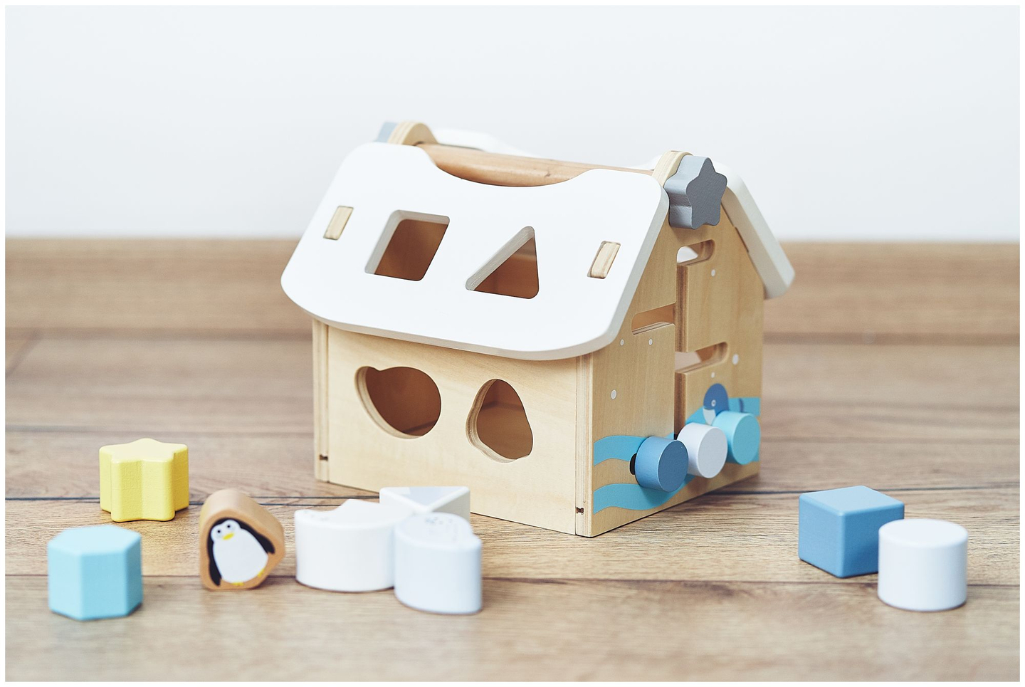 Sorter - hariduslik puidust maja klotsidega