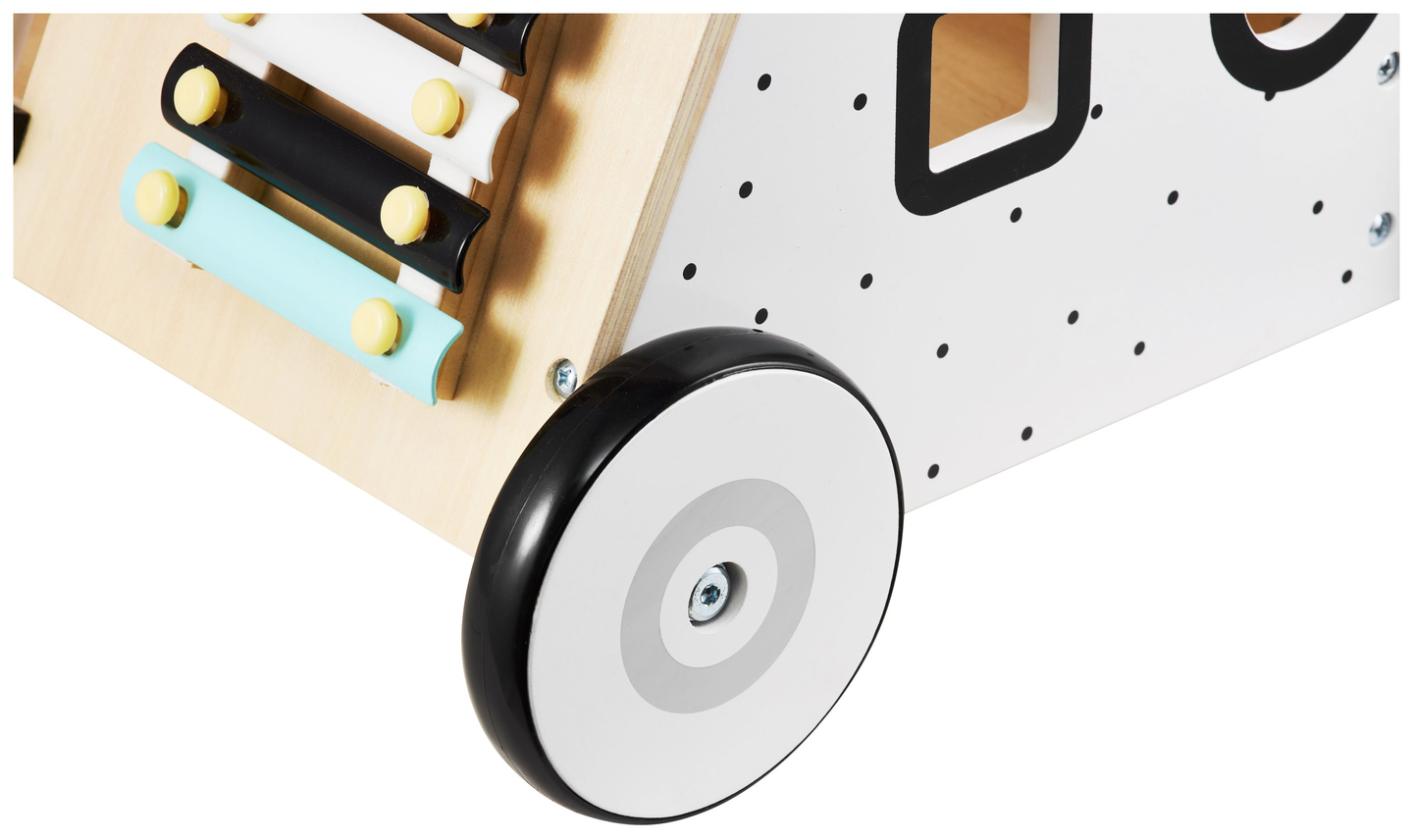 Puidust, õpetlik jalutuskäru / lapsevanker - manipulatiivne tahvel