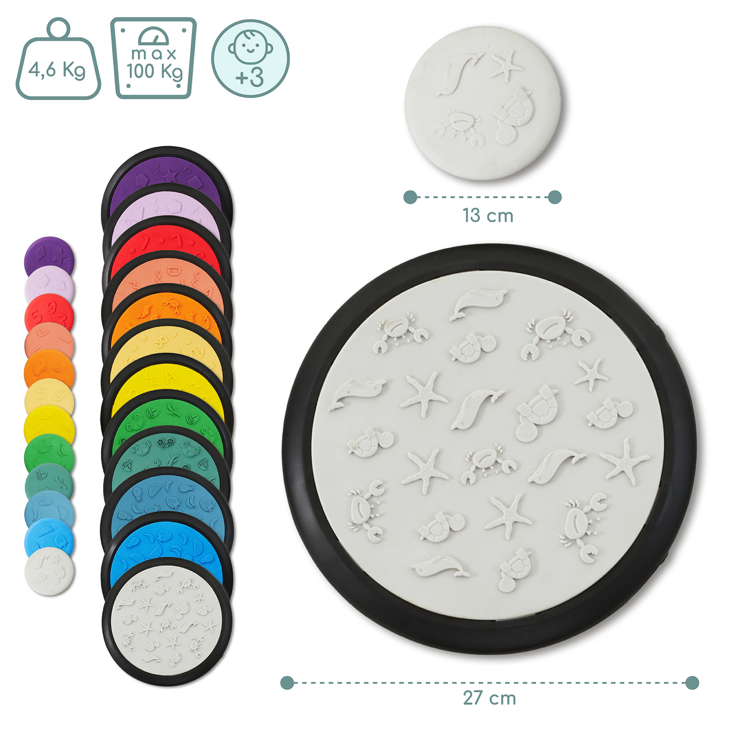 Värvilised sensoorsed kettad lastele - 24 tükki