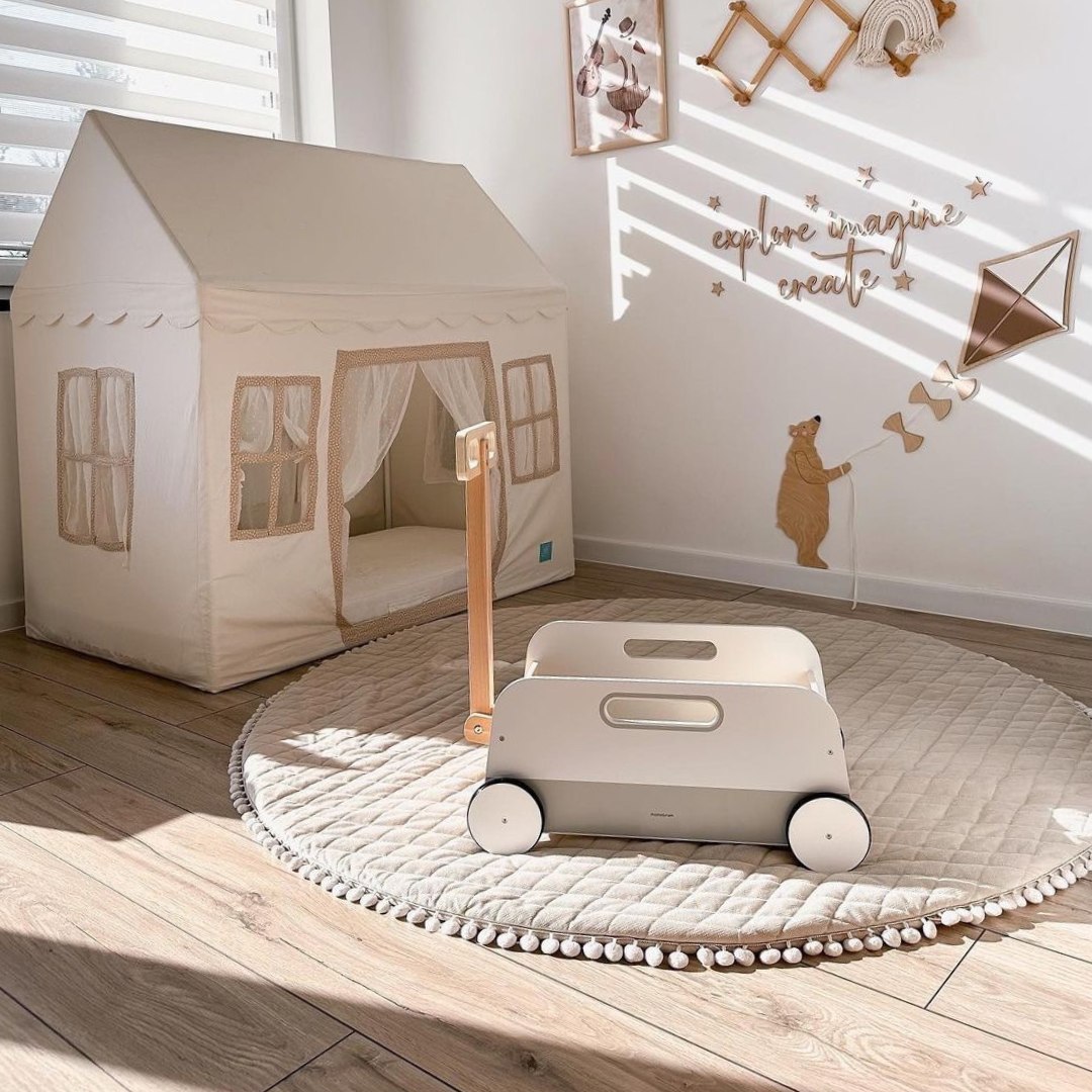 Puidust mänguasjakäru - tõmmatav haagis