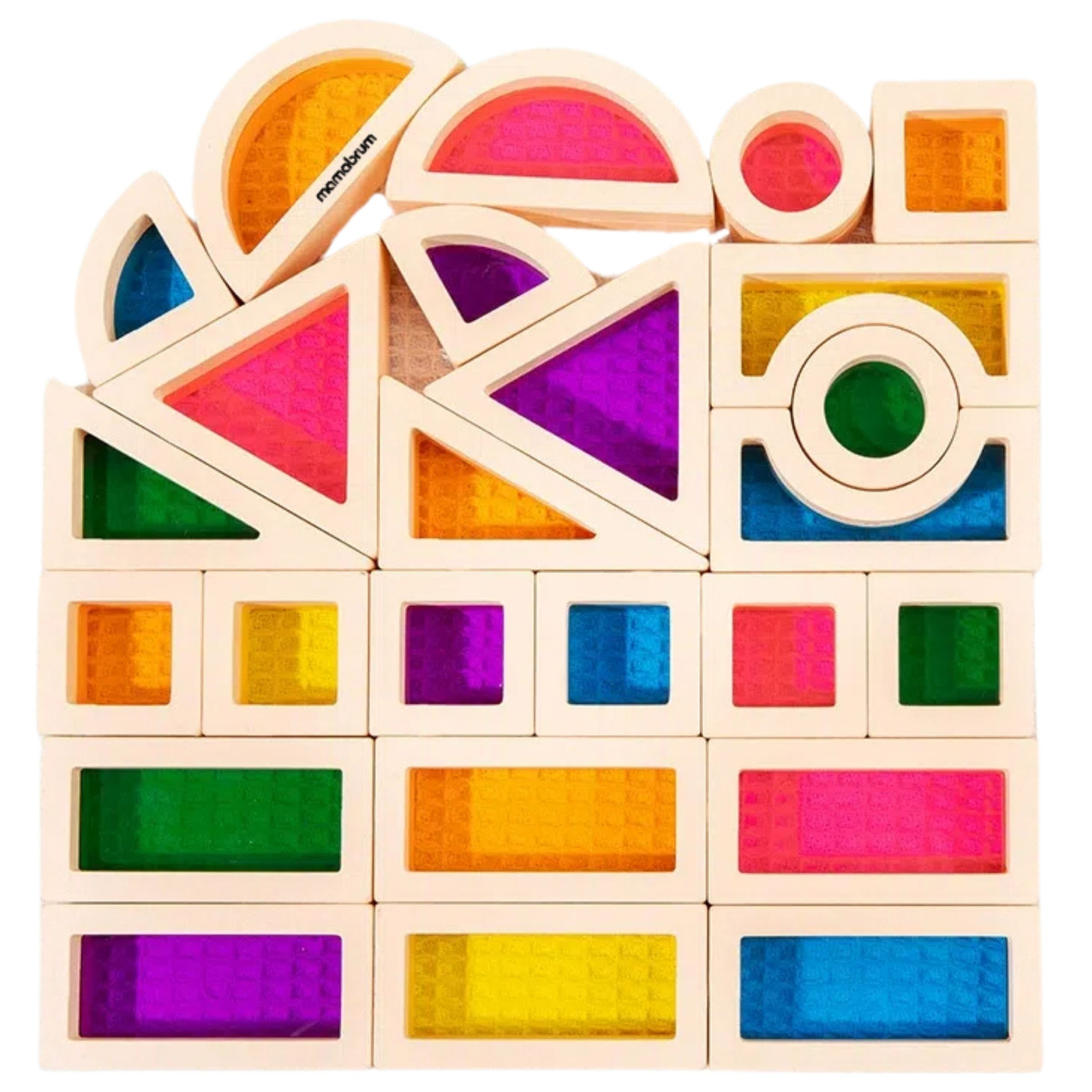 Vikerkaarepuidust klotsid - 25 elementi