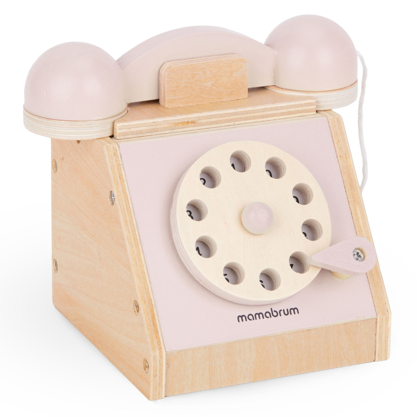 Retro puidust telefon - pastellroosa
