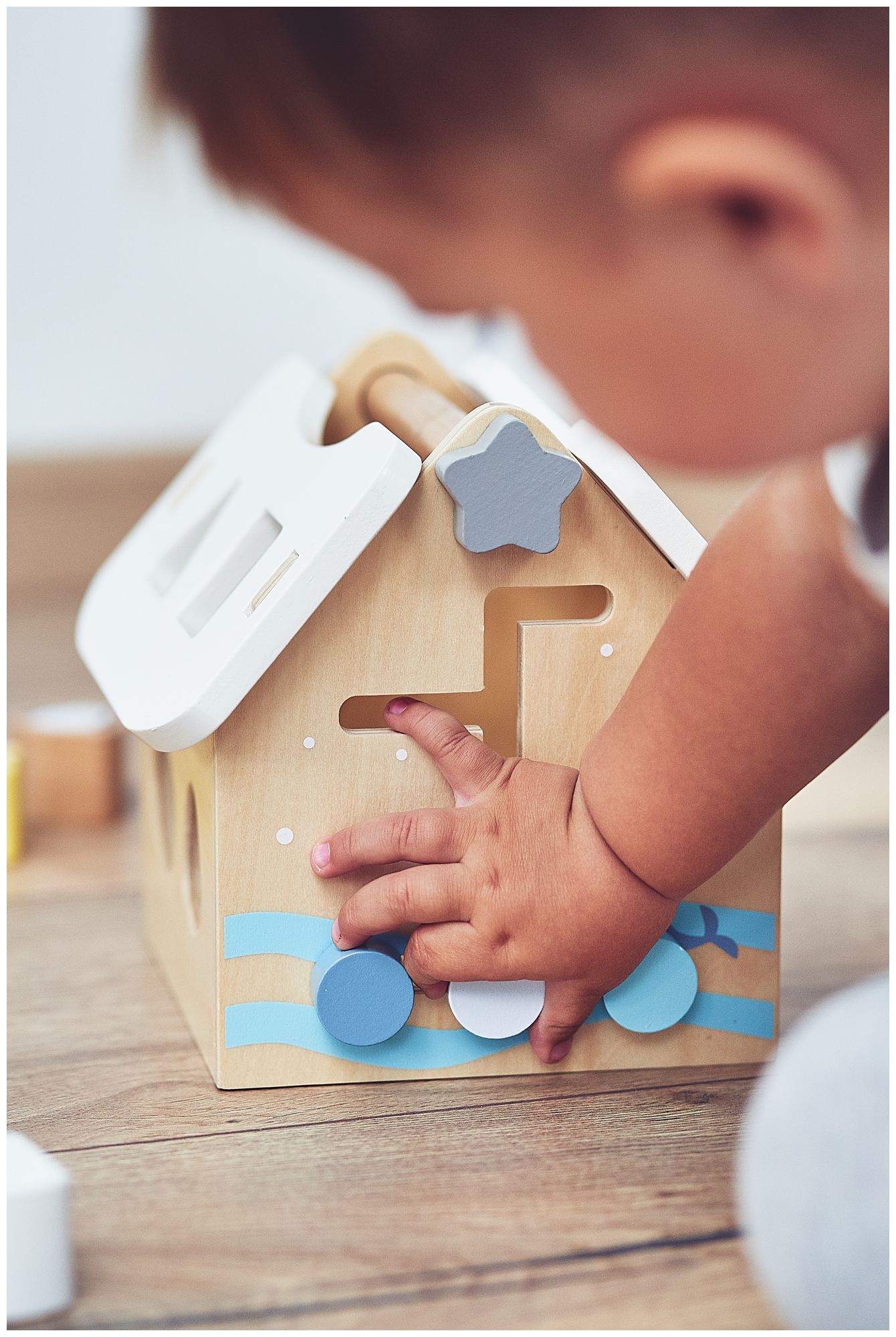 Sorter - hariduslik puidust maja klotsidega