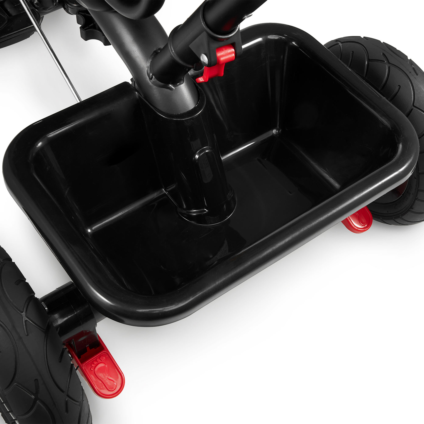 Kolmerattaline jalgratas lastele 1-4 aastat - TOBI FREY - hall värv - pöörlev - pumbatavad rattad + tõukeratas