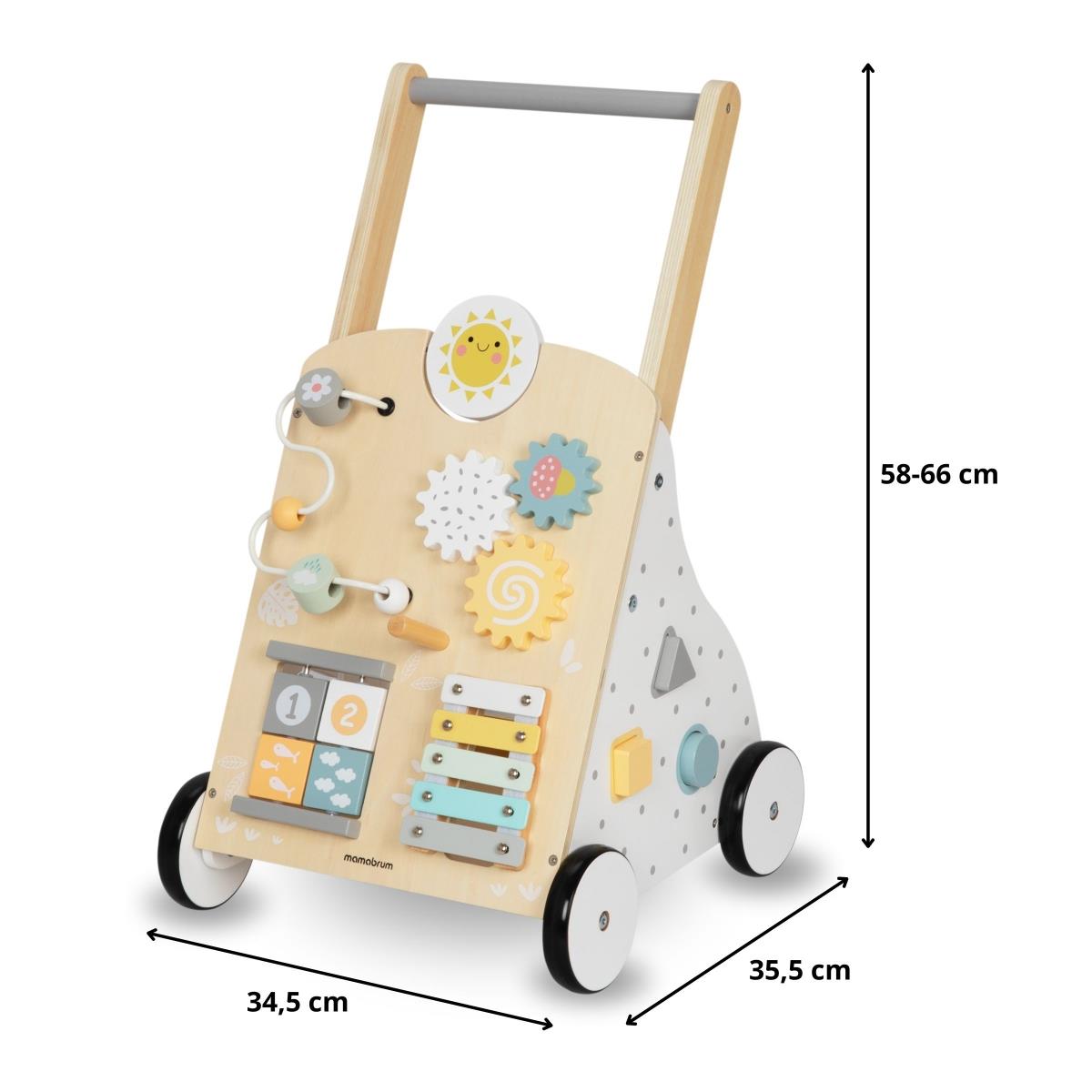 Hariduslik puidust kõndija 8in1 / beebitõukur - manipulatiivne laud