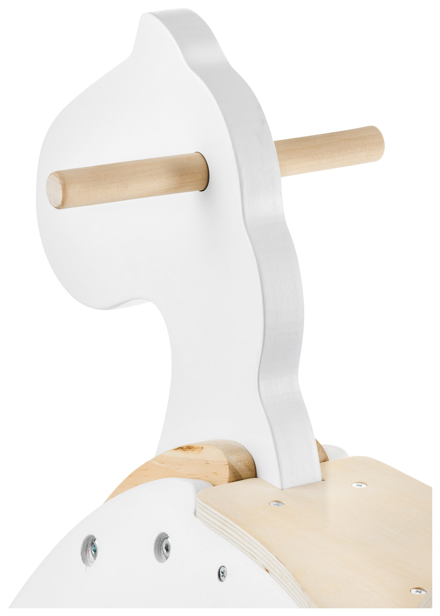 Puidust kiikhobune - valge - alates 12 kuud.