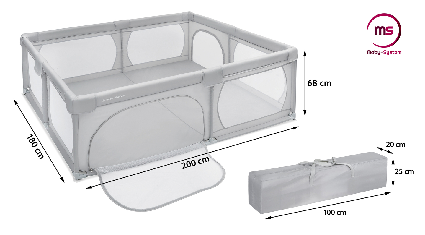 Suur mänguväljak 200 cm x 180 cm - beebi mänguväljak, kuiv bassein