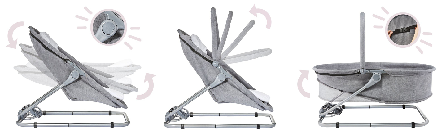 Lamamistool + ujuvtool + võrevoodi 3 in 1 - Moby-System MILA