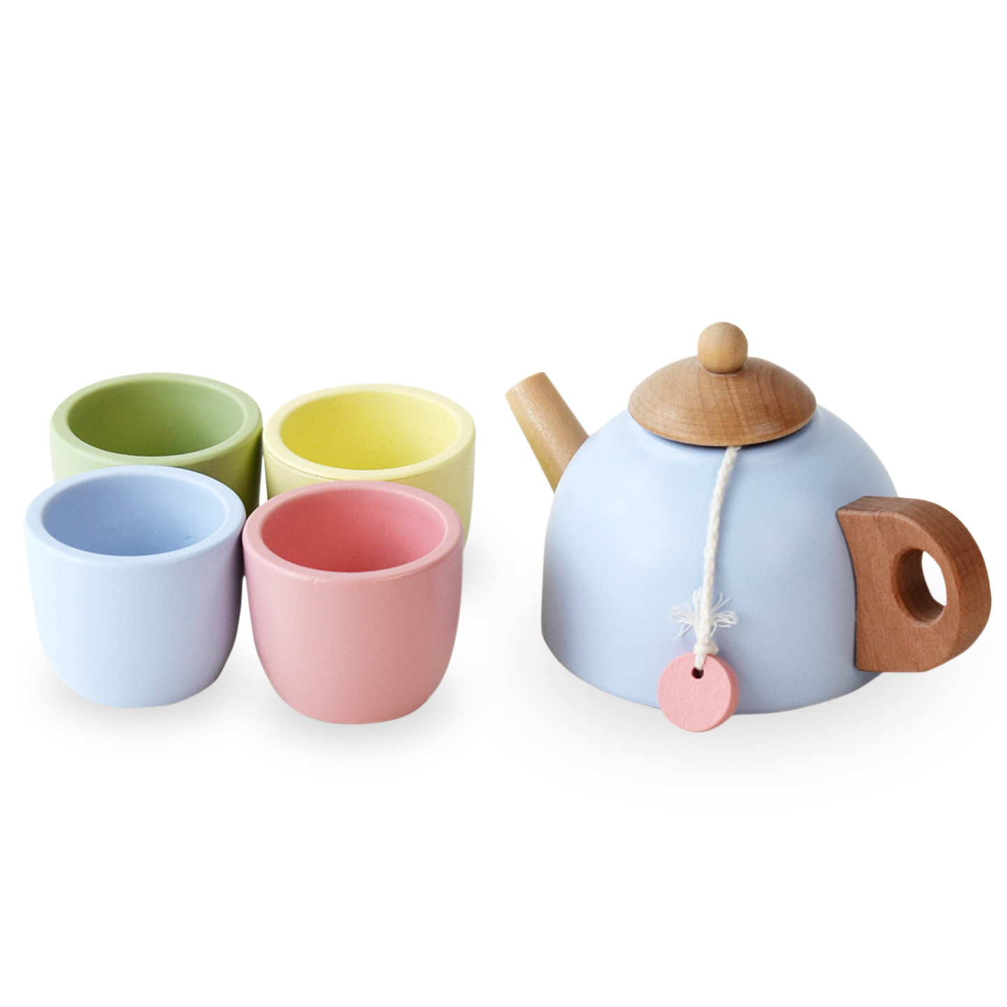 Puidust teekomplekt koos kandikuga - 7 ühikut