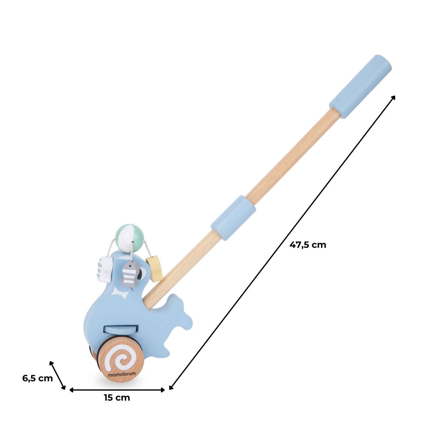 Puidust pitsat koos tõukekepiga - tõukuriga
