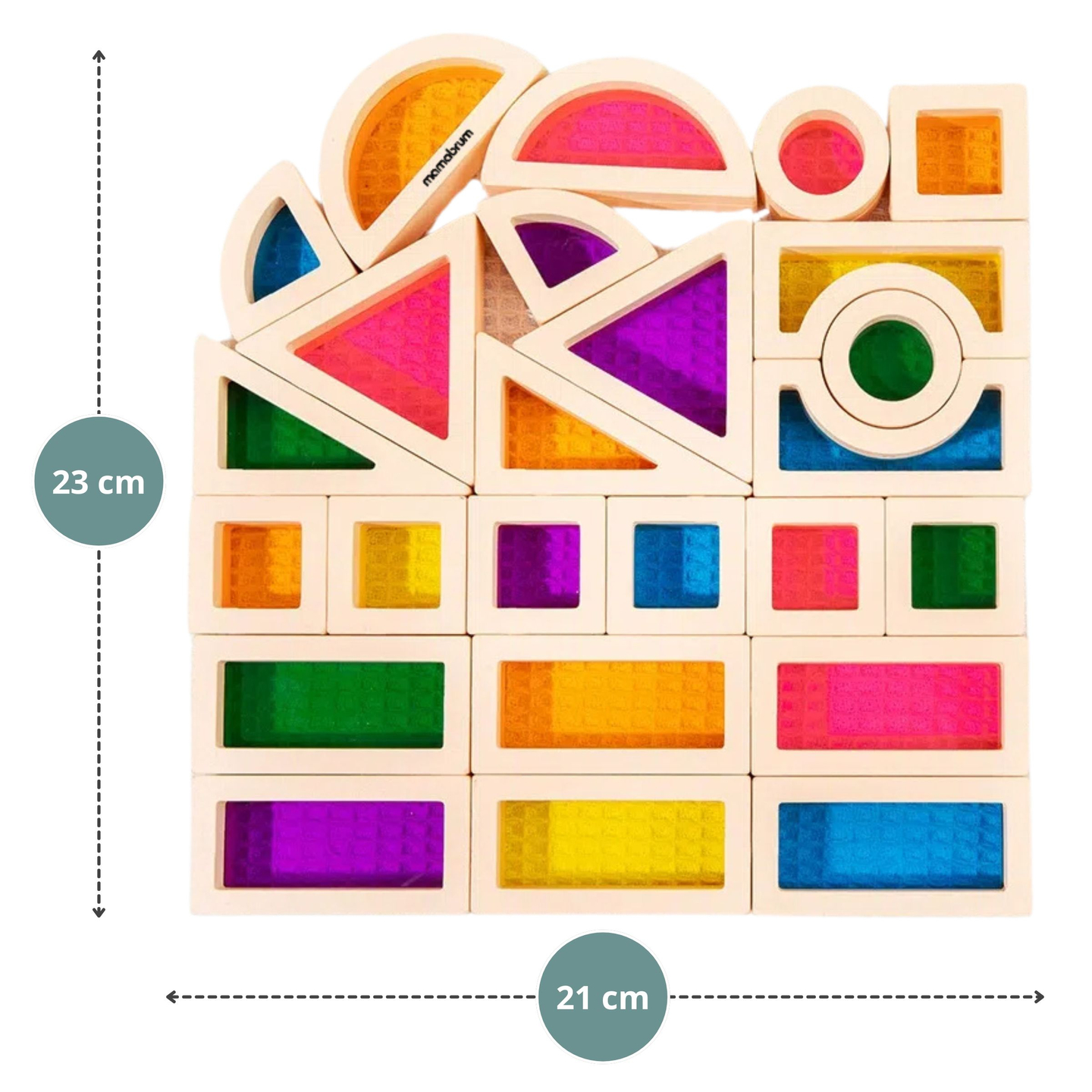 Vikerkaarepuidust klotsid - 25 elementi