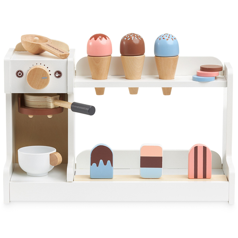 Puidust jäätisekohvik koos kohvimasinaga - kohvik koos tarvikutega