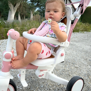 8in1 multifunktsionaalne kolmerattaline jalgratas TOBI FOREST - roosa