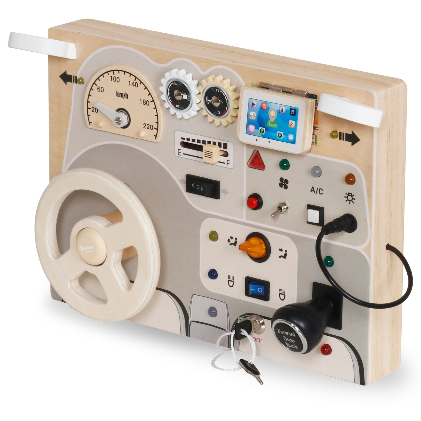 Montessori puidust mängulaud väikelastele - auto armatuurlaud