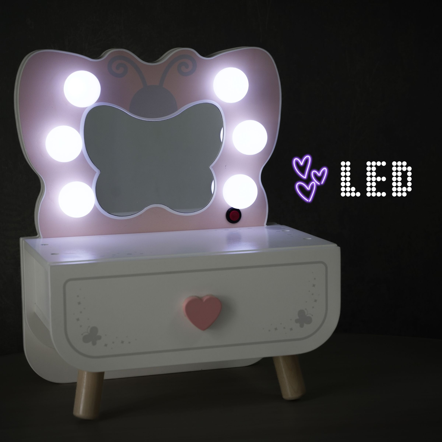 Puidust minikabiin LED-valgustusega - Butterfly