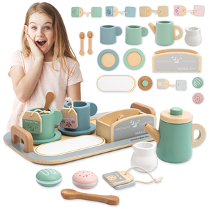 Suur puidust teekomplekt koos kandikuga - 18 toodet