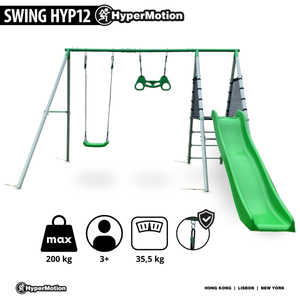 XXL aiamänguväljak lastele kiige, võimlemistrapetsi ja liumäega