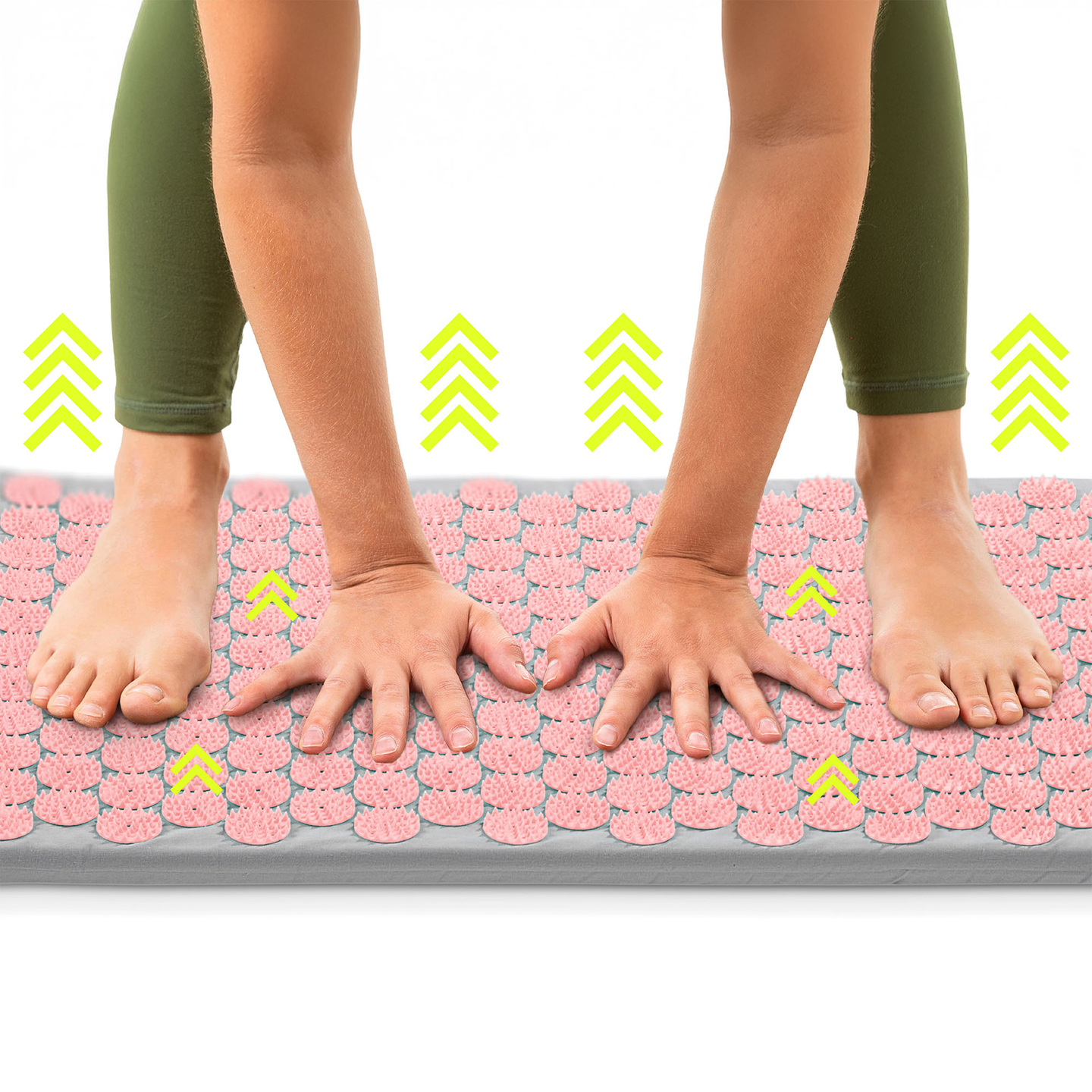 Akupressuurmatt padja ja kattega - 72 cm HyperMotion hall ja roosa