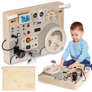 Montessori puidust mängulaud väikelastele - auto armatuurlaud