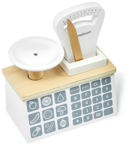 Miniturg - kauplus koos kaalude, terminali, maksekaardi ja puuviljadega