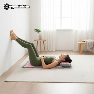 Öko-linane nõelravimatt kookoskiudude ja tatrapadjaga – 68 cm HyperMotion hall ja roosa