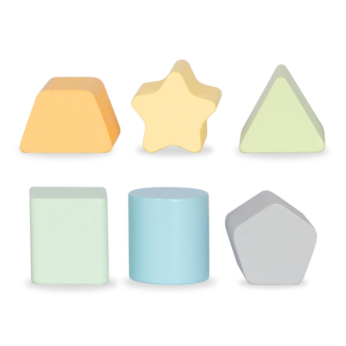 Puidust 2-in-1 jalutuskäigukäru koos õpetliku kuubiku funktsiooniga, roosa