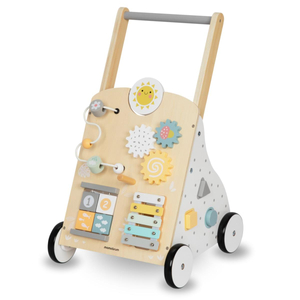 Hariduslik puidust kõndija 8in1 / beebitõukur - manipulatiivne laud