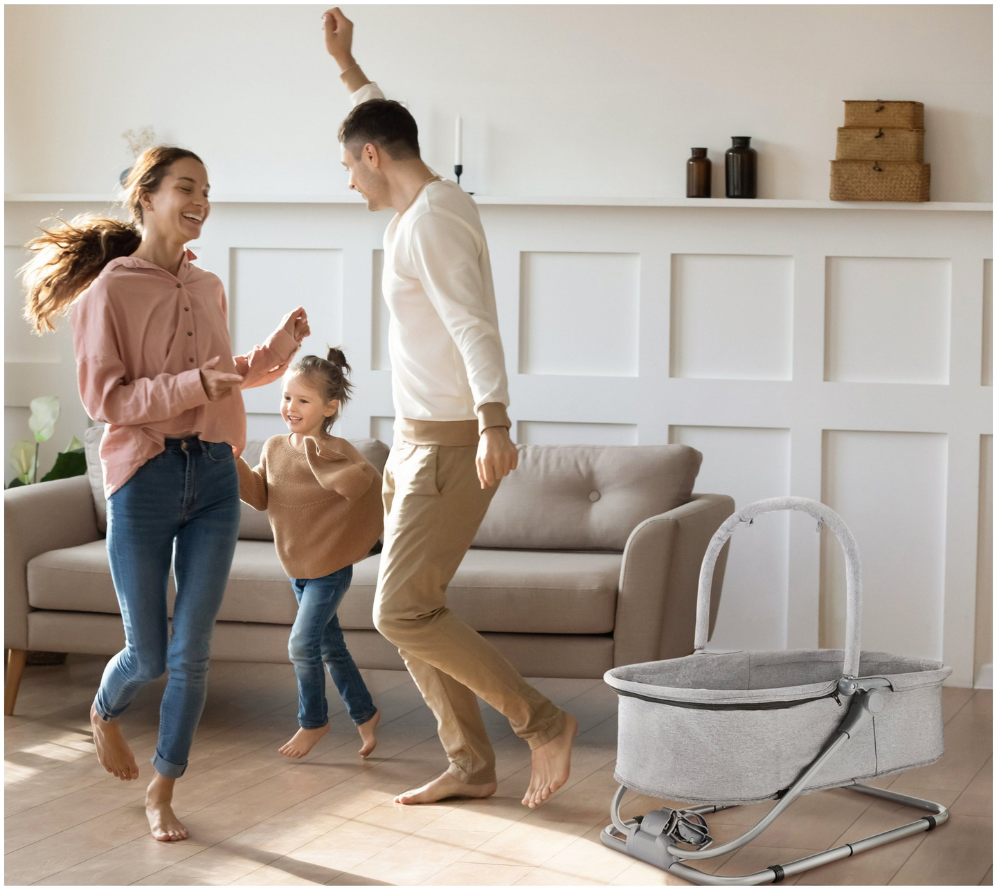 Lamamistool + ujuvtool + võrevoodi 3 in 1 - Moby-System MILA