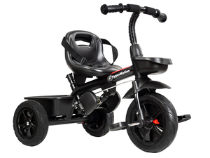 HyperMotion TOBI VECTOR kolmerattaline jalgratas - igavesed täispuhutavad rattad + tõukeratas. Värv: must.