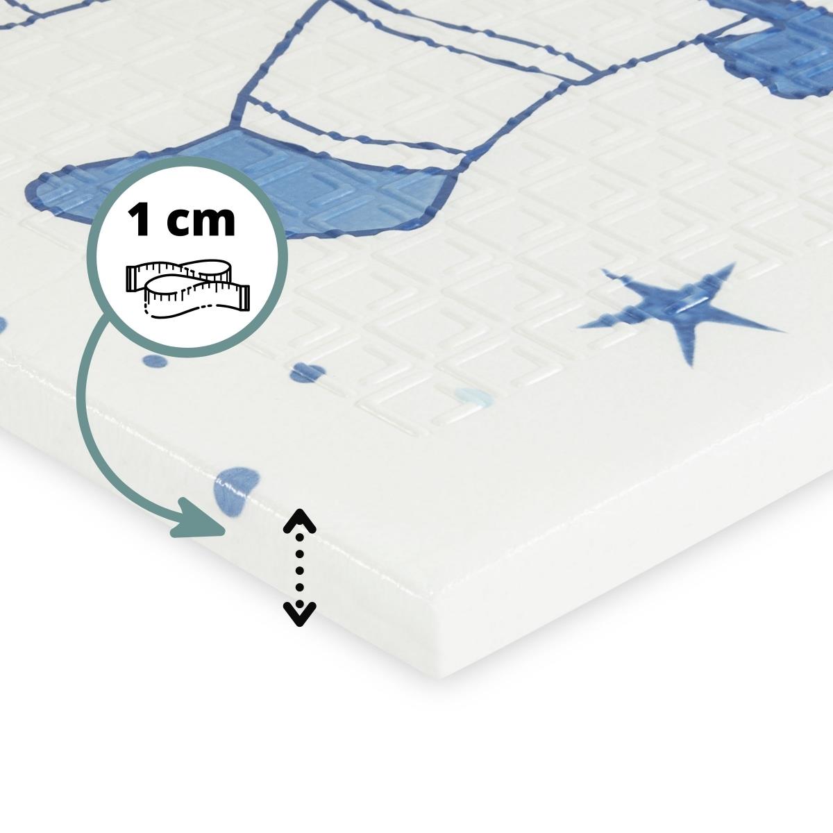Kahepoolne kokkupandav vahtplastist matt 180 x 120 x 1cm - Kosmos/geomeetrilised kolmnurgad