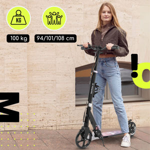 Kaherattaline roller noortele täiskasvanutele - amortisaatoriga - HyperMotion Skyline - roosa, alumiinium - 100kg