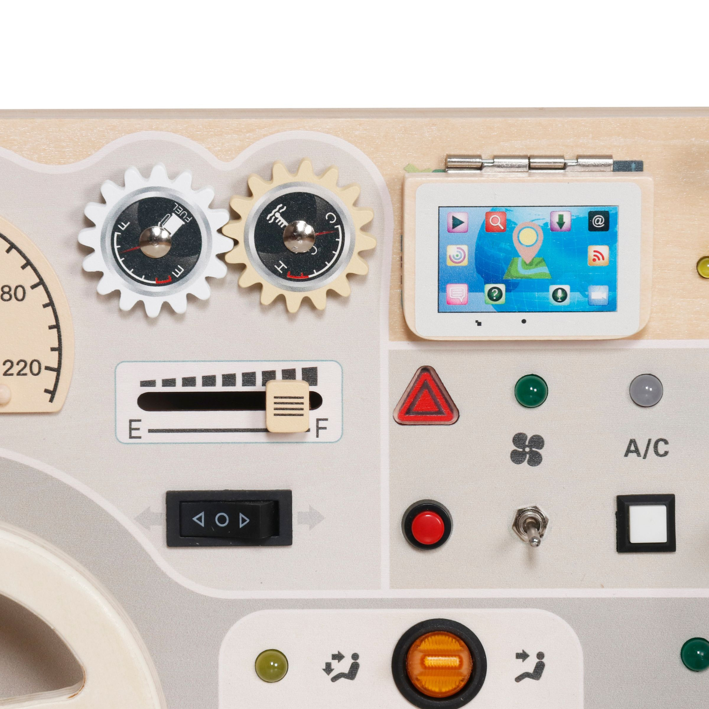 Montessori puidust mängulaud väikelastele - auto armatuurlaud