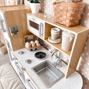 XXL puidust köök koos LED-valgustuse, esiplaadi ja tarvikutega