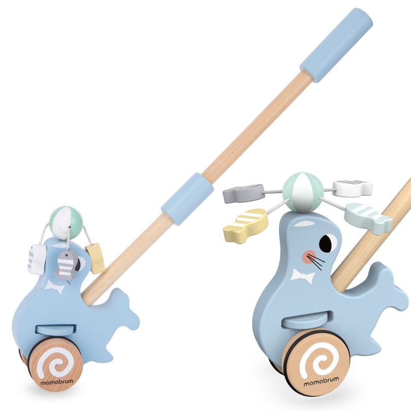 Puidust pitsat koos tõukekepiga - tõukuriga