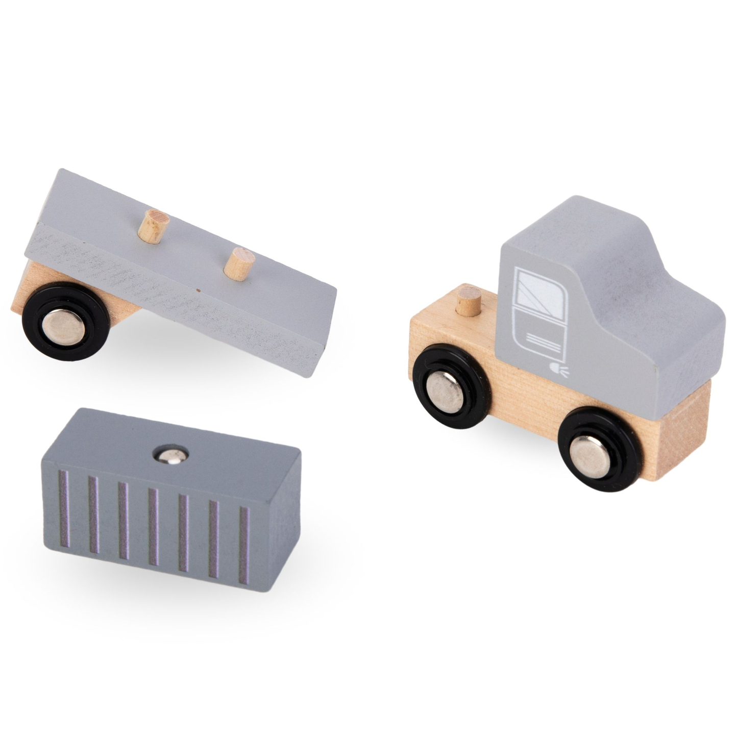 Mobiilne sadamakraana magnetvintsi ja tarvikutega - puidust komplekt