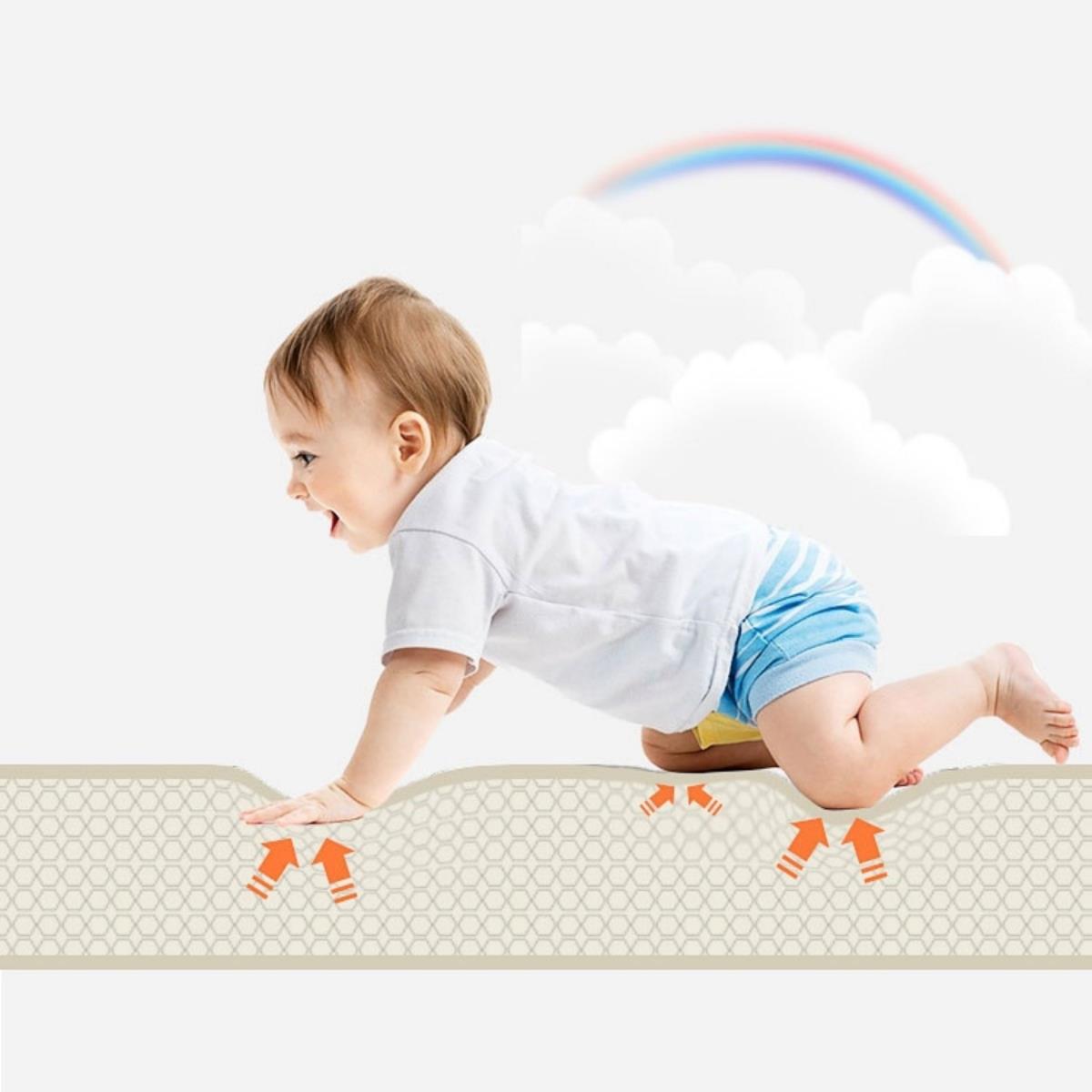 Kahepoolne kokkupandav vahtplastist matt 180 x 120 x 1cm - Kosmos/geomeetrilised kolmnurgad