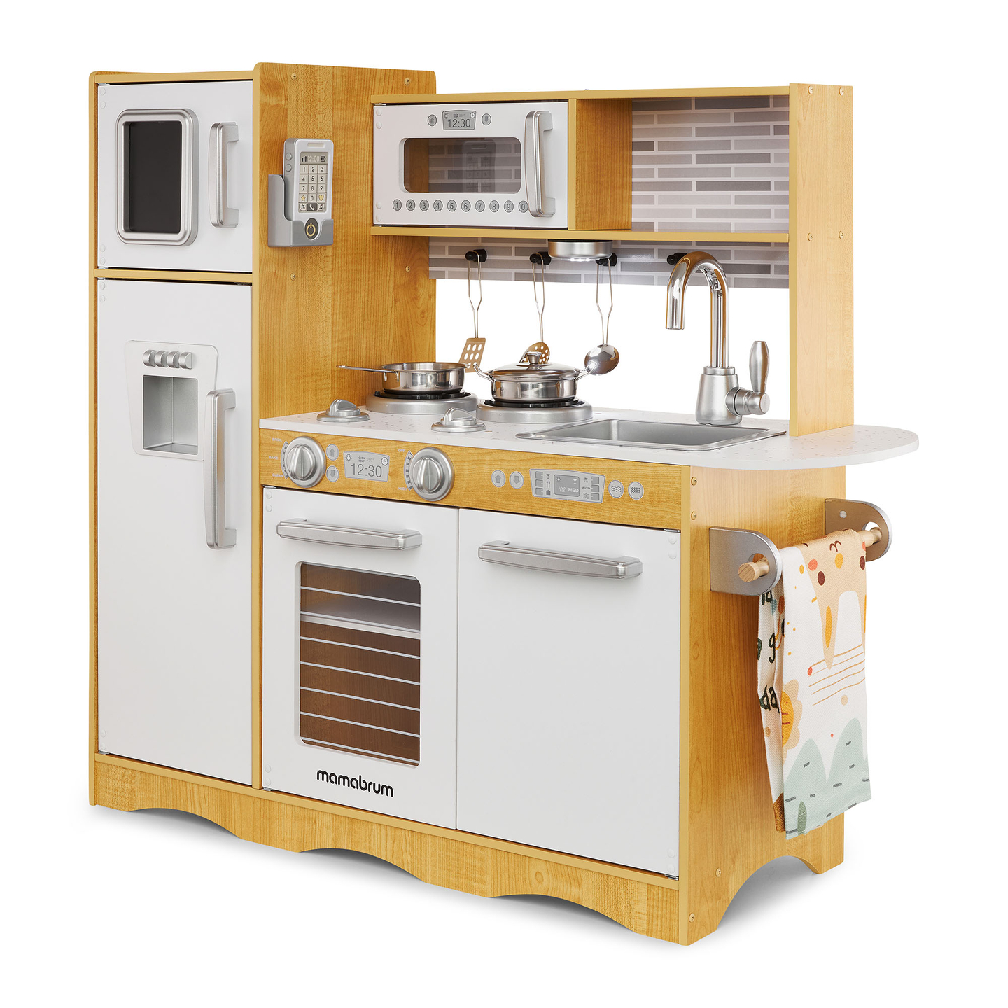 XXL puidust köök koos LED-valgustuse, esiplaadi ja tarvikutega