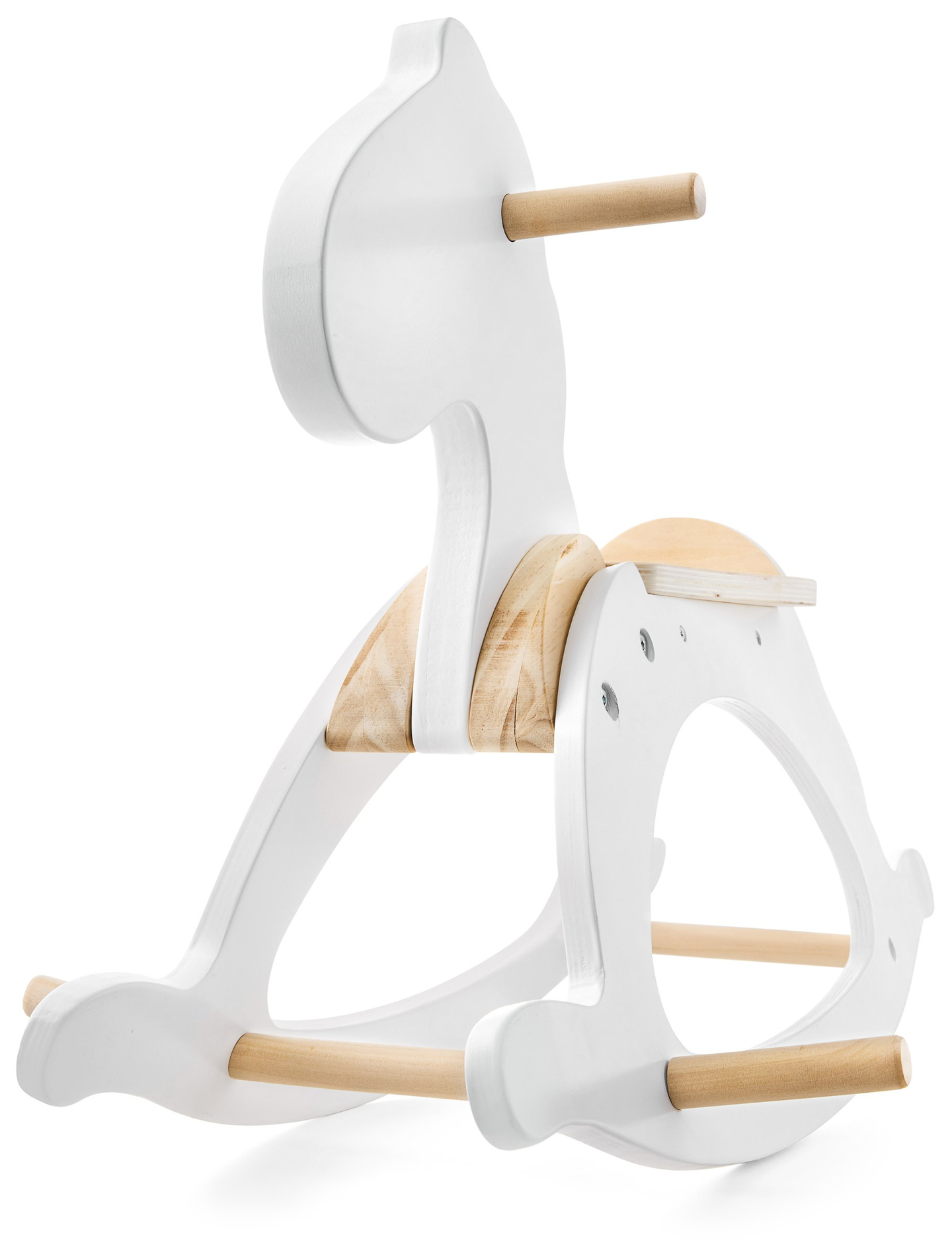 Puidust kiikhobune - valge - alates 12 kuud.