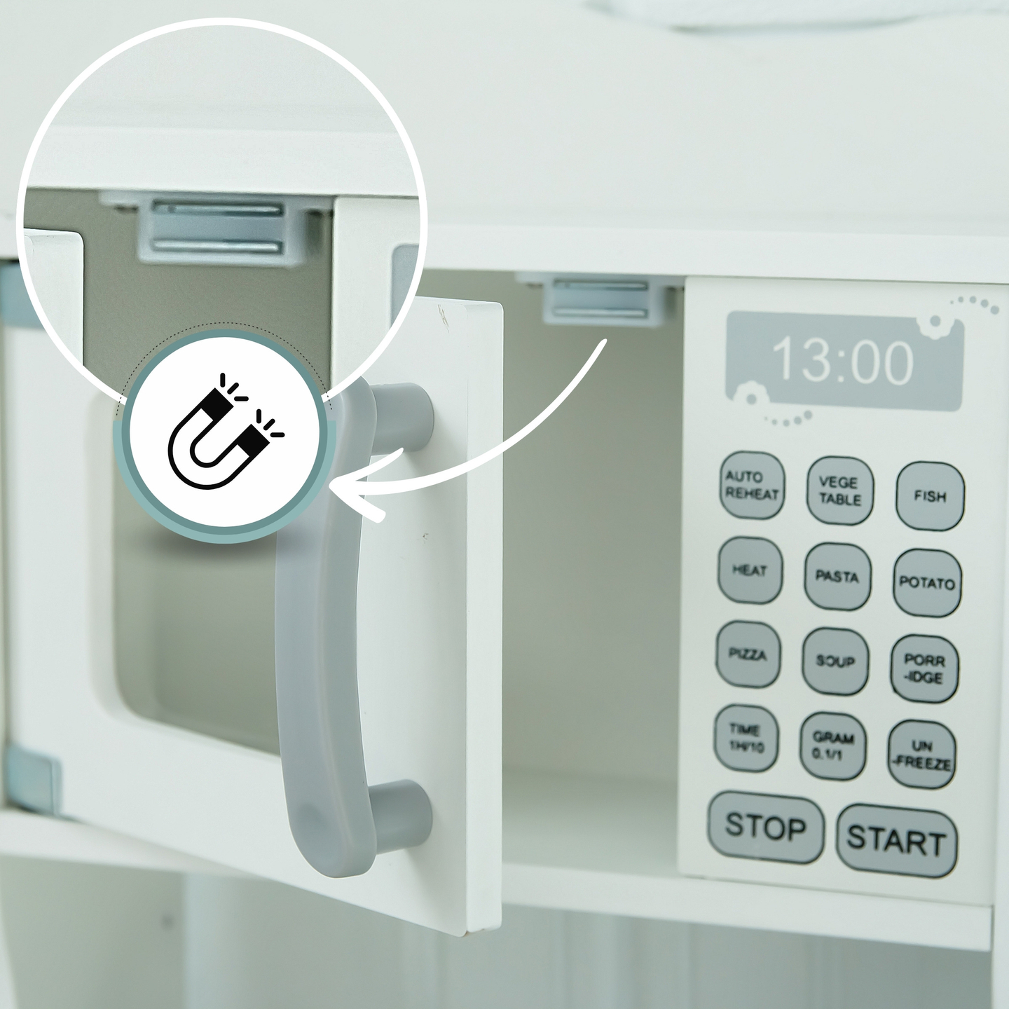 Puidust lasteköök koos mikrolaineahjuga