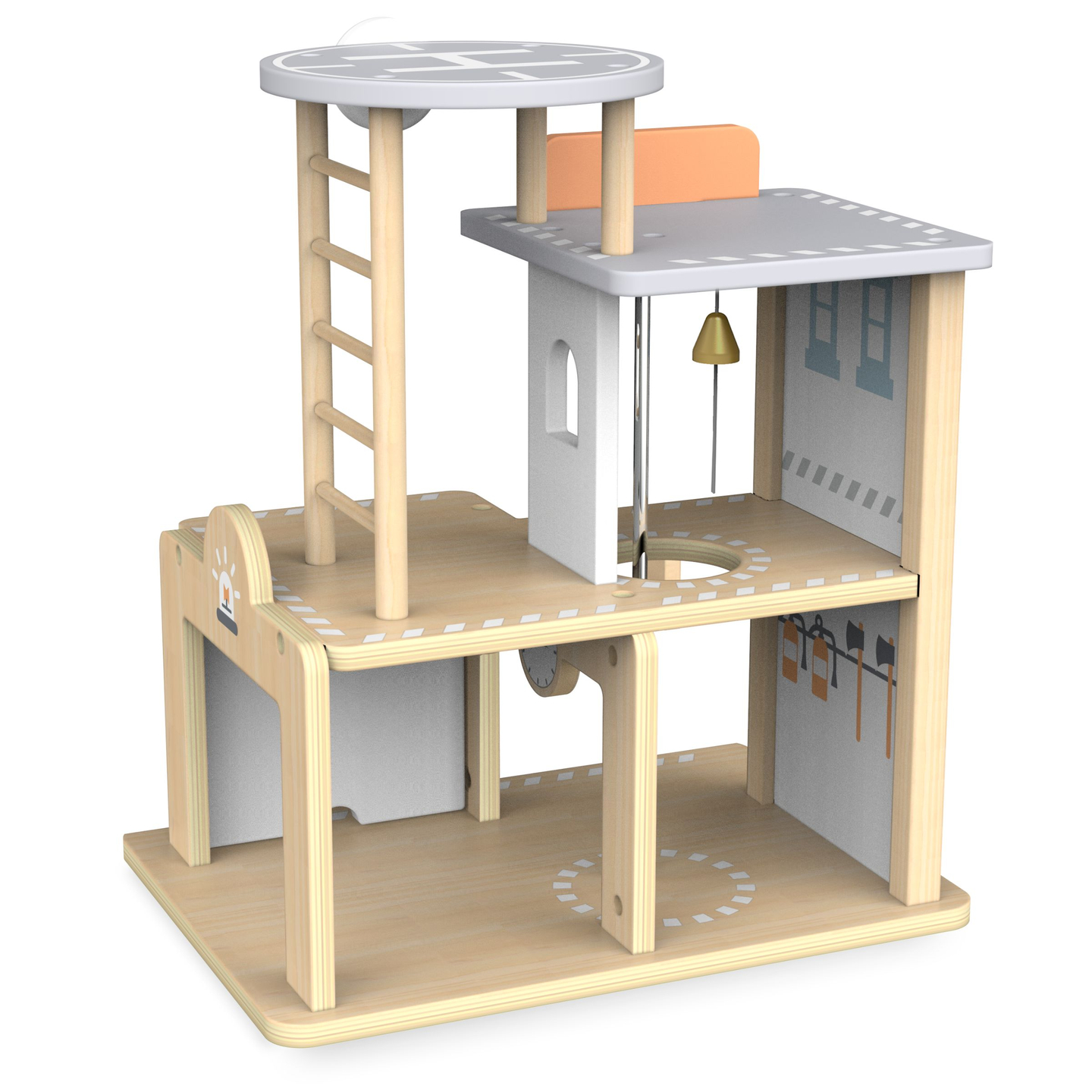 Puidust tuletõrjejaam koos tarvikutega, tuletõrjeüksus