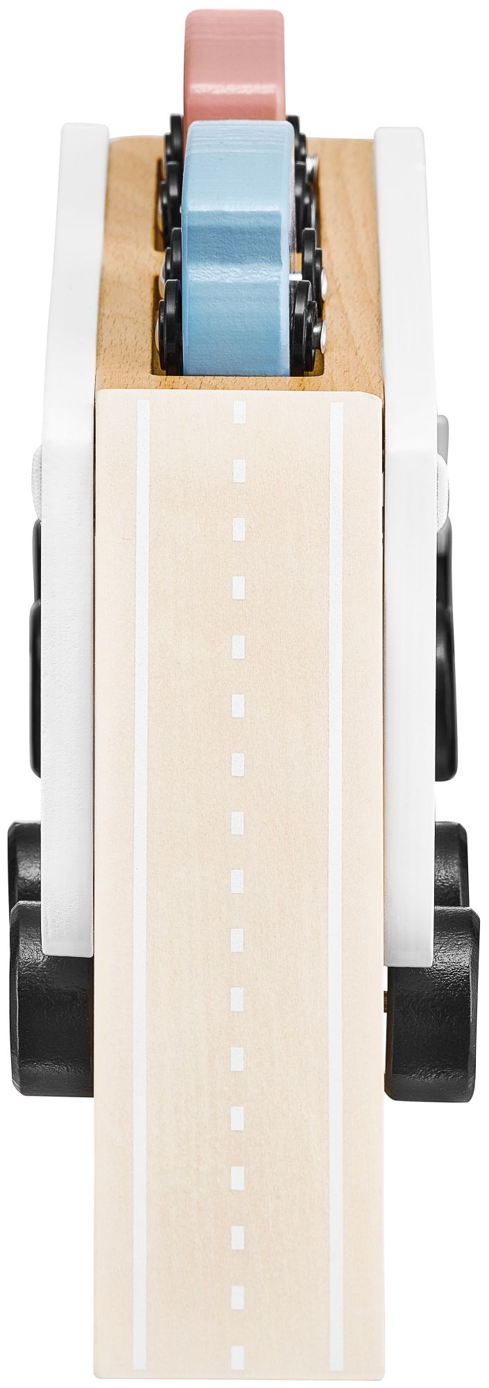 Puidust veoauto haagis koos 4 autoga