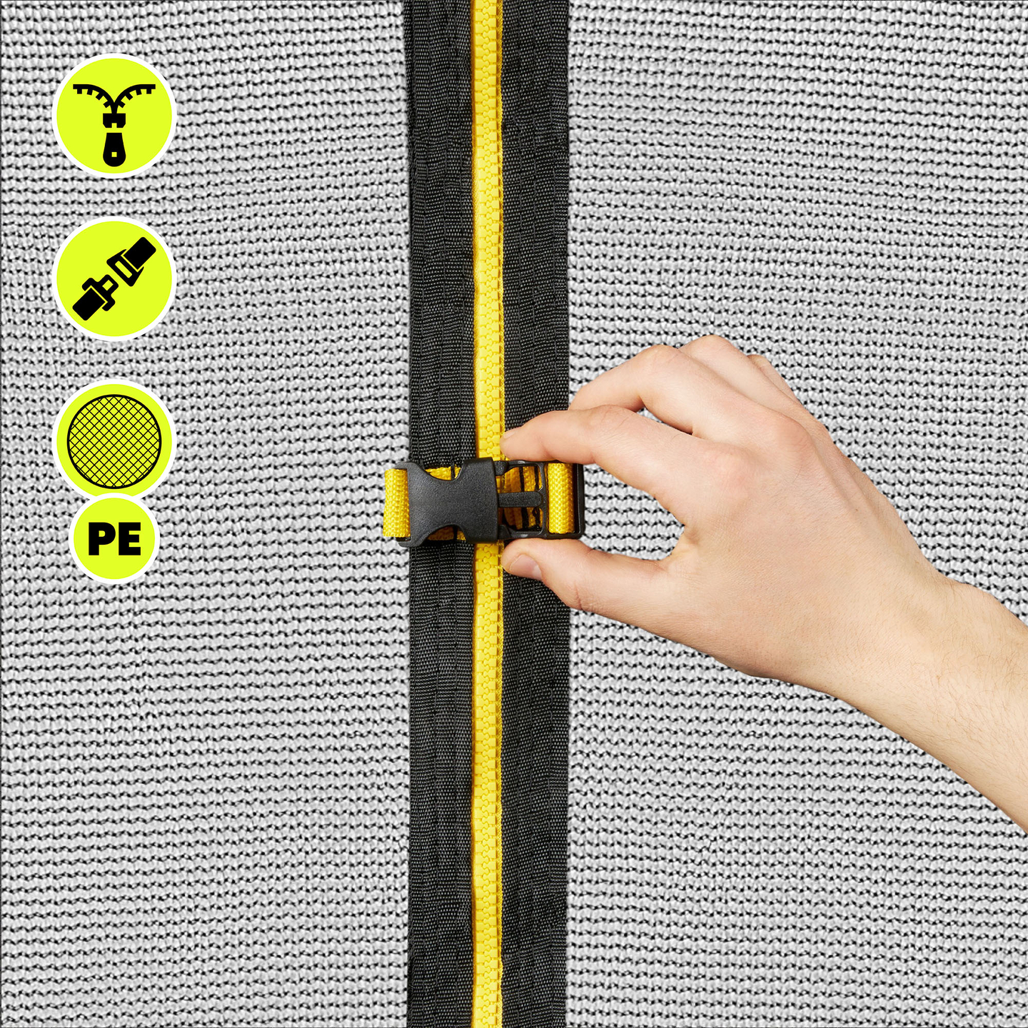 XXL aiabatuut lastele HyperMotion - 366 cm 12FT - redeli ja sisevõrguga - koju ja aeda - max 150 kg