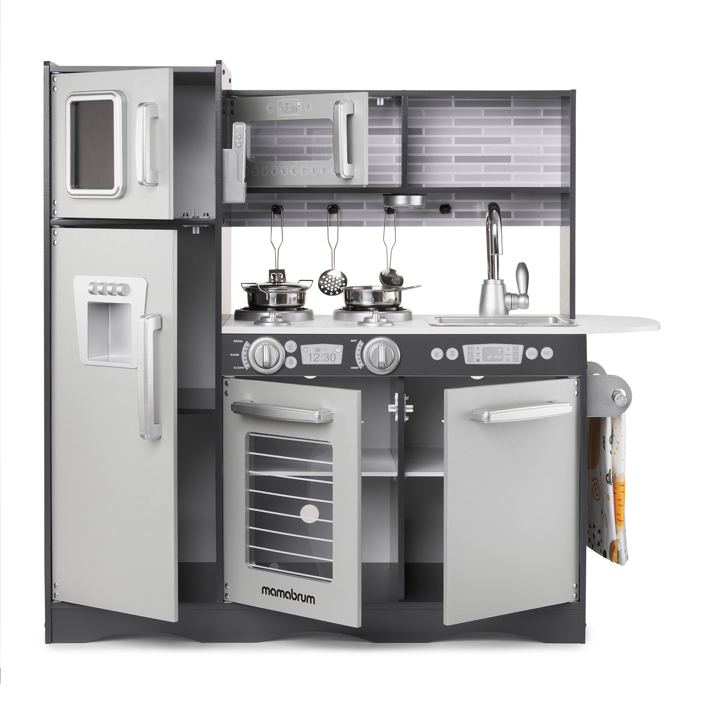 XXL puidust köök koos LED-valgustuse, esiplaadi ja tarvikutega