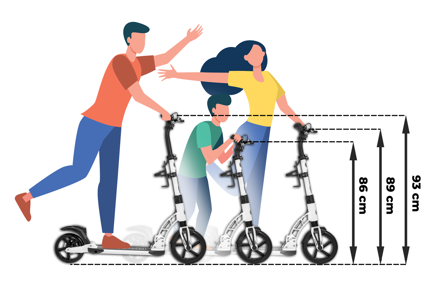 HyperMotion RIVA linnaroller 50 cm ja 40 cm täispuhutavate ratastega