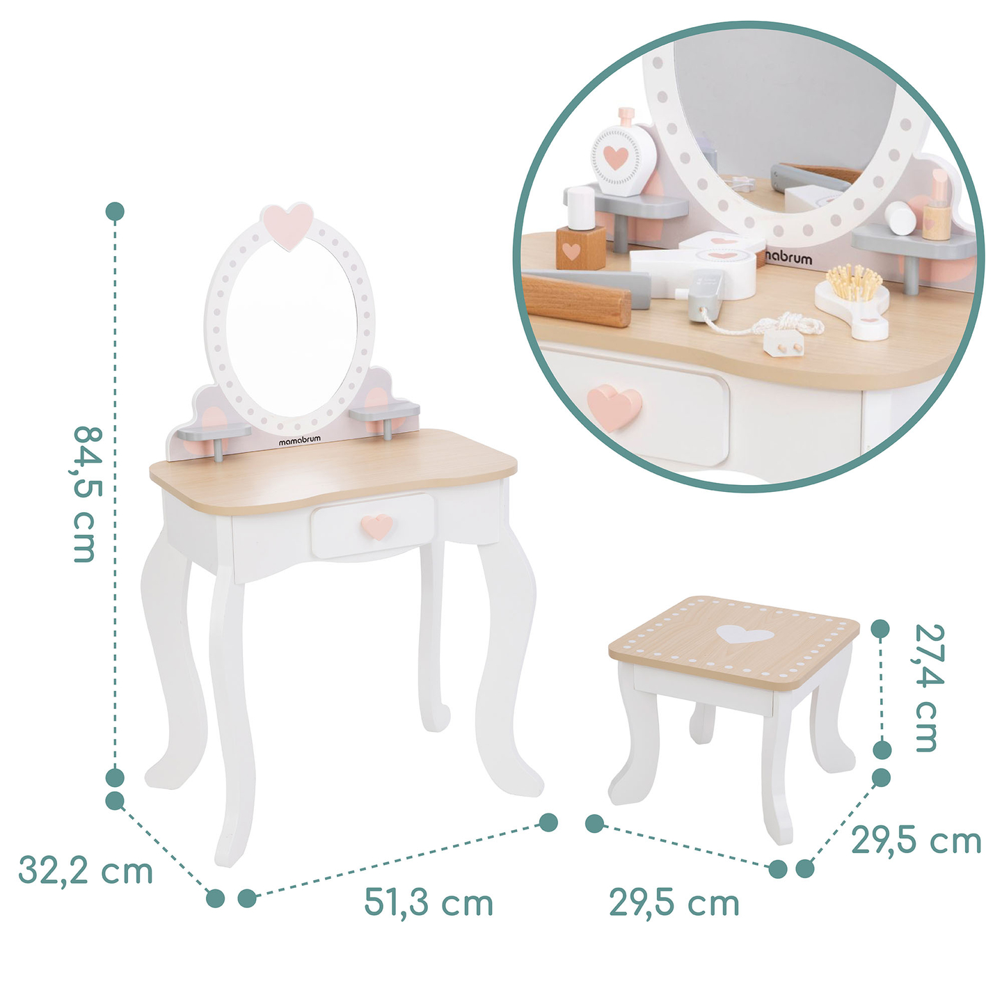 Puidust garderoobilaud koos tugitooli ja tarvikutega