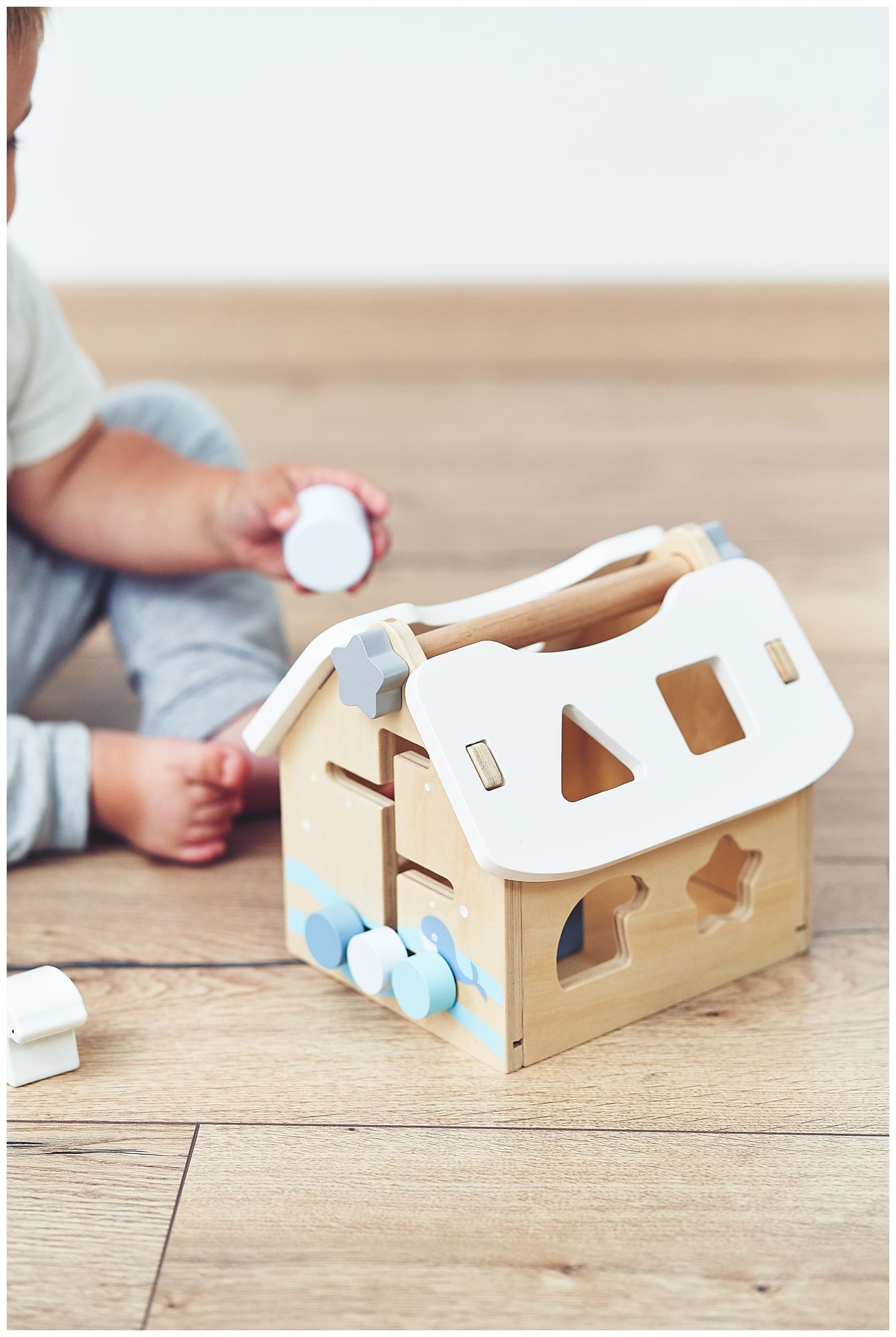 Sorter - hariduslik puidust maja klotsidega