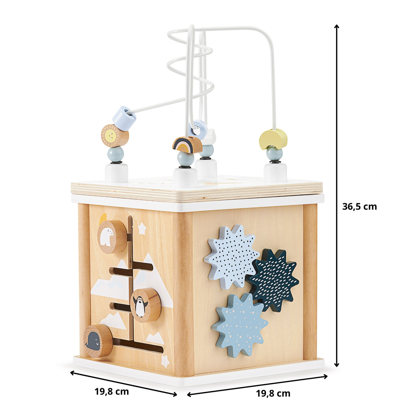Puidust õppeväljakuubik koos põiminguga - kuju sorteerija