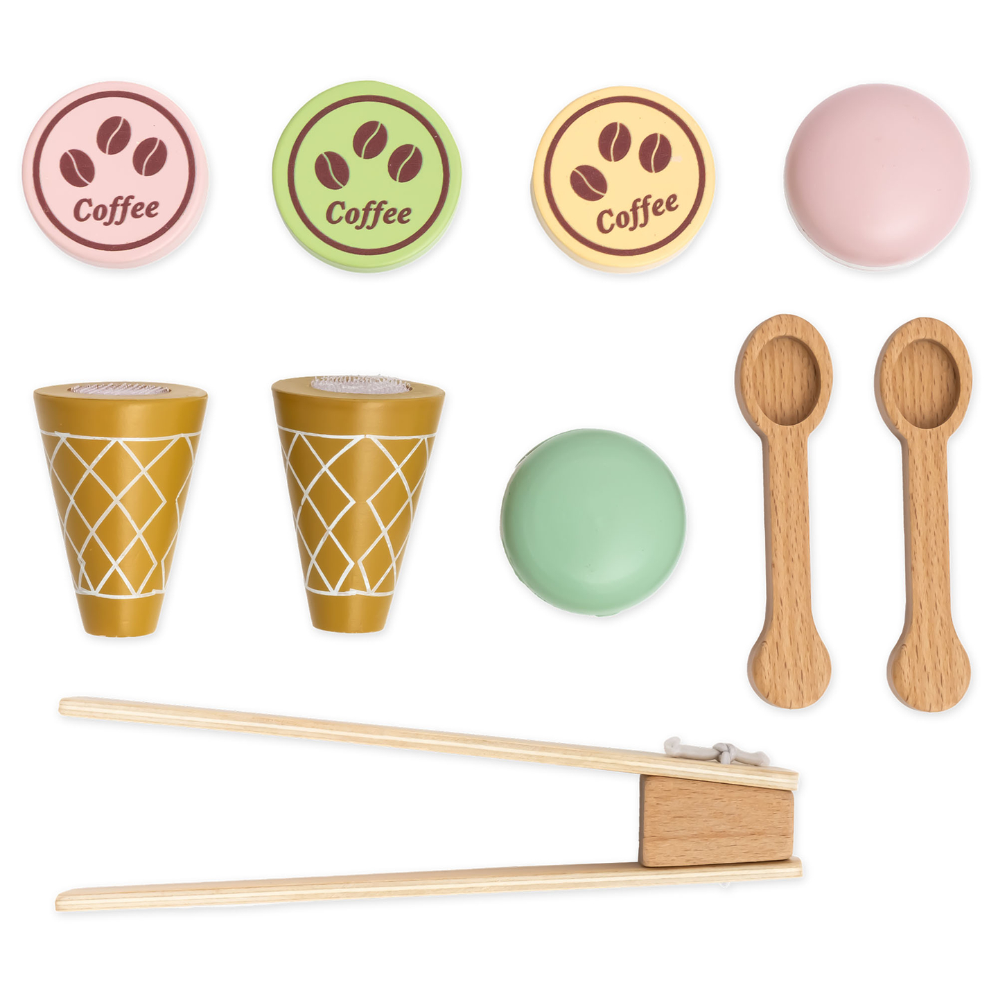 Suur puidust jäätisekohvik koos magnetlaua, kohvimasinaga ning jäätise- ja magustoidukomplektiga - üle 70 tüki!