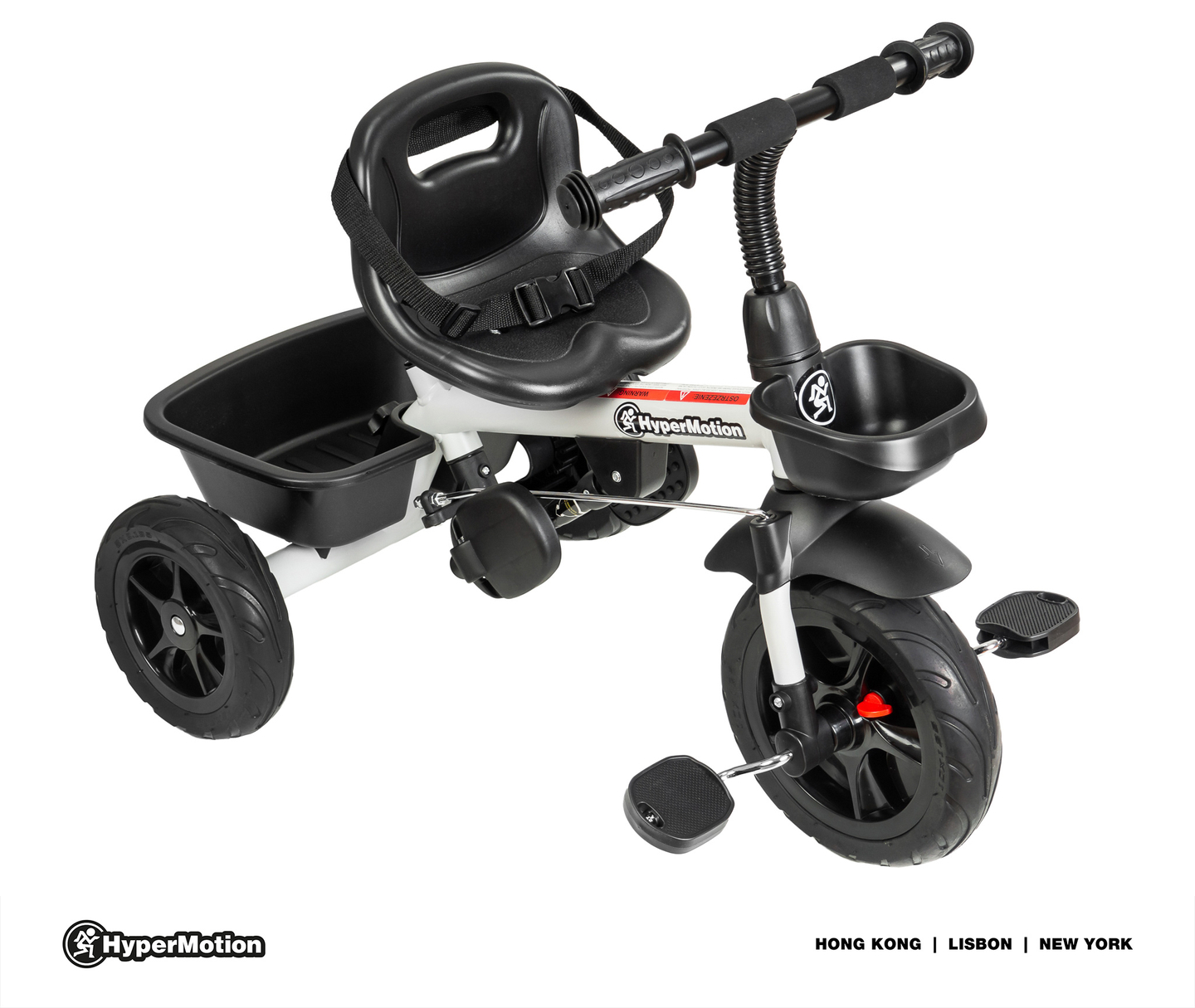 HyperMotion TOBI VECTOR kolmerattaline jalgratas - igavesed täispuhutavad rattad + tõukeratas. Värv: helehall.