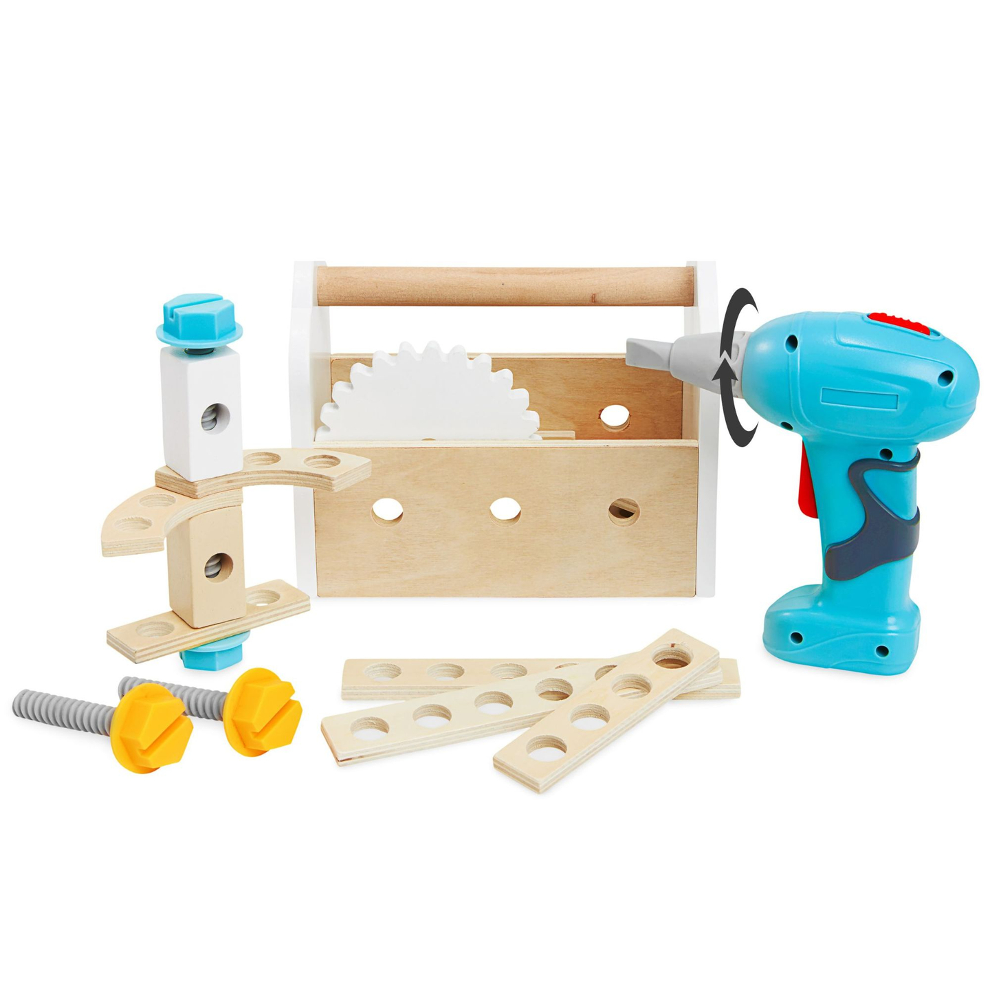 XXL suur puidust töökoda koos tööriistadega - DIY komplekt, 74 elementi